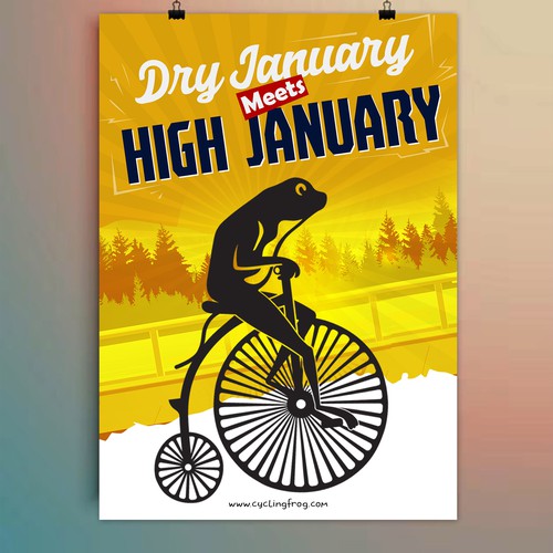 Create a 'Dry January meets High January' poster.  Have Fun, Be Creative, Open to all suggestions. Design by 123Graphics