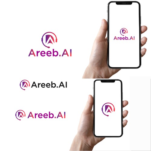 interactive visual bot that uses ai to talk to people, areeb is an Arabic female name Design by Md Abu Jafar