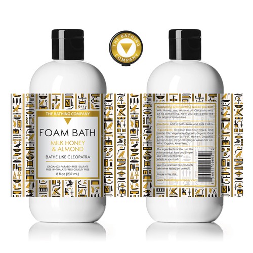 Foam Bath Bottle Labels Design by emmafoo