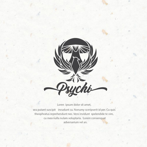 Psychi - a golden Phoenix and wild psilocybin mushrooms Design by congkek123