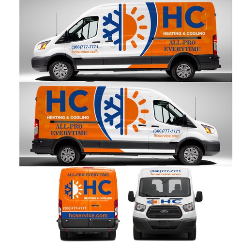 Design a Heating and Cooling Co Wrap in Orange Design by xen art