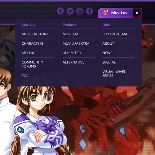 Create a Homepage Design for Japanese Visual Novel Muv-Luv! Design by Floating Baron