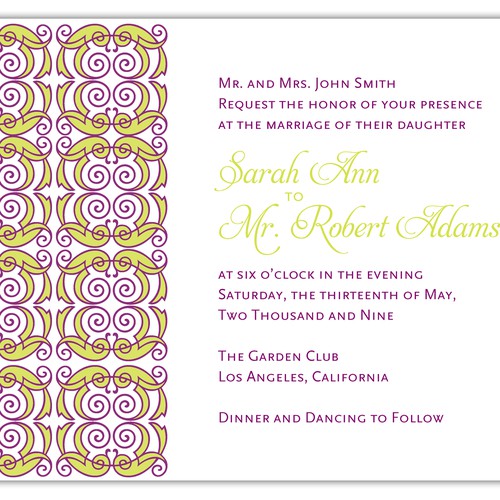 Letterpress Wedding Invitations Design by TeaBerry