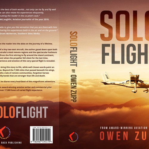 Solo Flight. Design an awesome book cover that captures the adventure of flight. Design by Rav Astra