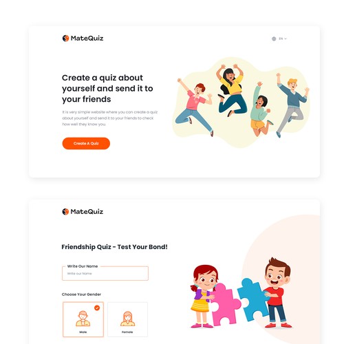 Redesign of a very popular quiz site (MateQuiz.com) Diseño de unbox.style⚡️
