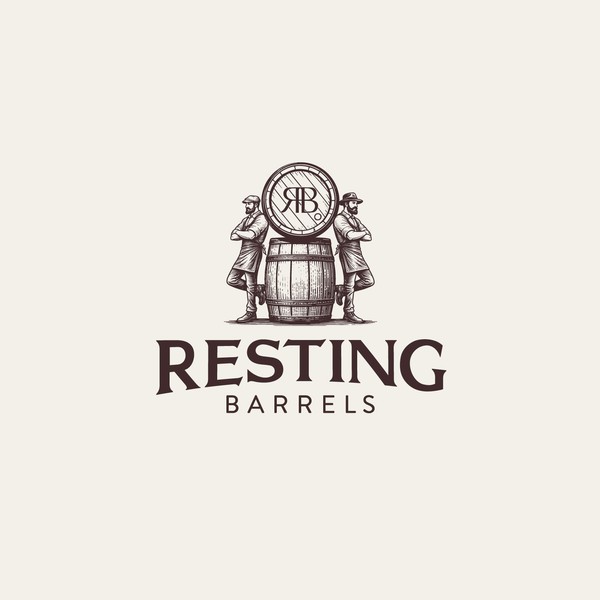Vintage logo concept for Resting Barrels.