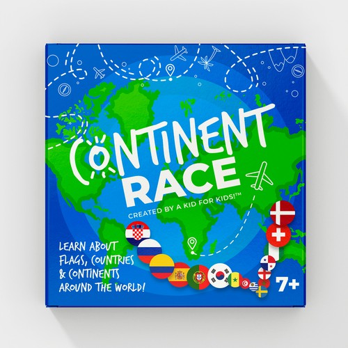 Continent Race - Kids Game -  Learn about the World! Design por Kate Design ❤️