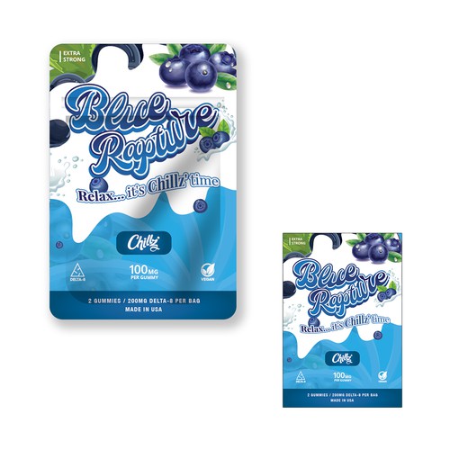 CHILLZ CBD Brand need his new packaging for his DELTA 8 Gummies Design by Arjunka Creative