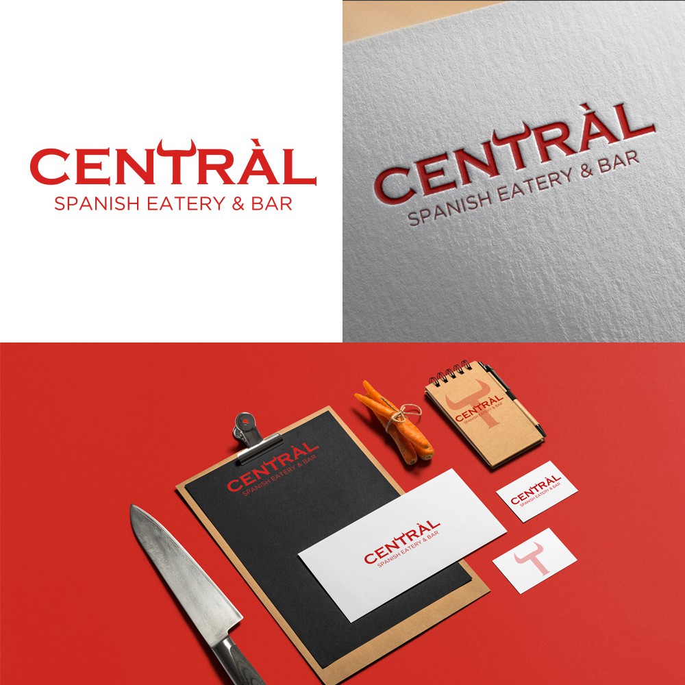 Compact logo with the title 'Entry for Central, spanish eatery & bar'
