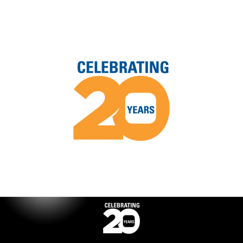 Celebrating 20 years LOGO Diseño de nerdluck