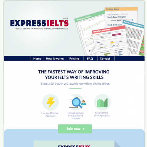 Simple elegant landing page for an online writing coaching service provider Design by COS2