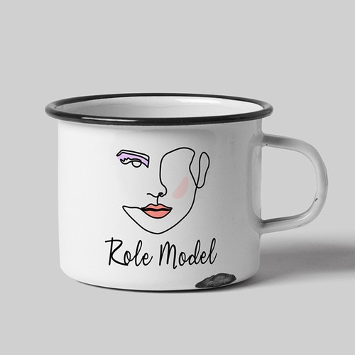 Quirky enamel mug illustration for concept stores - female empowerment Design by GloriaSánchezArtist