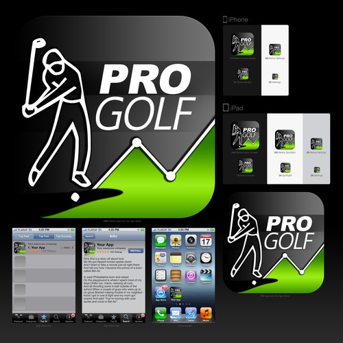  iOS application icon for pro golf stats app デザイン by designspot