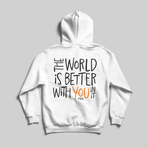 'The World Is Better With You In It' typographic illustration for sweatshirt Design by Sand82