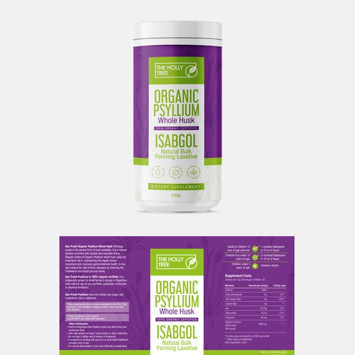 Organic Psyllium Whole Husk Label Design by Totoya