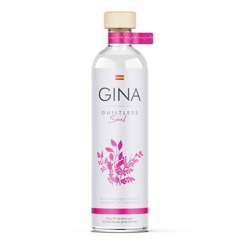 GINA - Low alcohol & calories gin Design by Shark1@