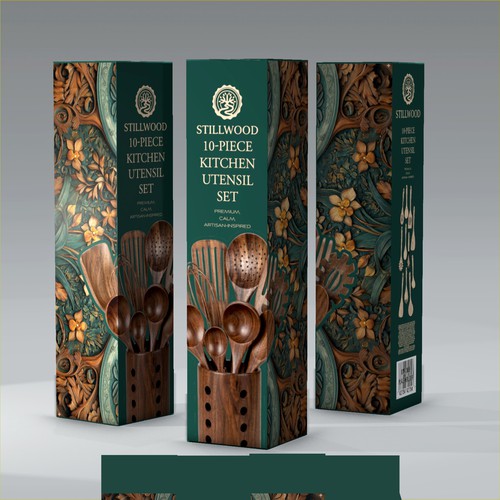 Designs | Premium Box Packaging Design for Wooden Kitchen Utensil Set ...