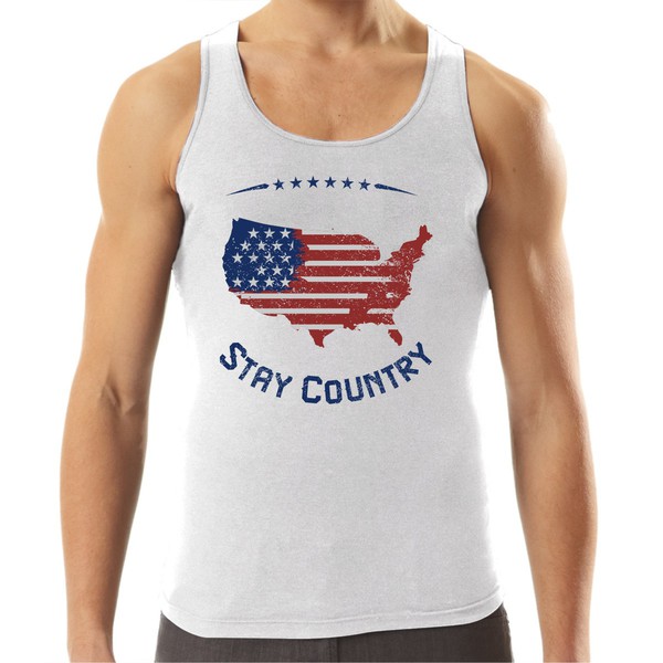 Design by fransiscahani titled "Vintage Summer Tank Top Design - stay country"