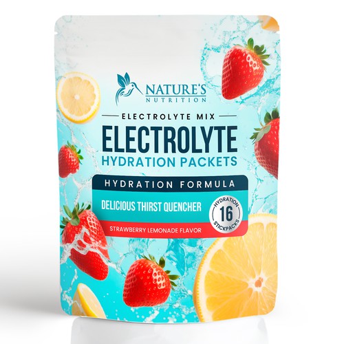 Refreshing Hydration Electrolytes Design Needed for Nature's Nutrition Design by Davi Giolo ★