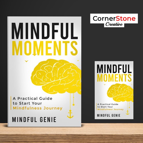 Catchy book cover design for my mindful meditation book. Design by Sann Hernane