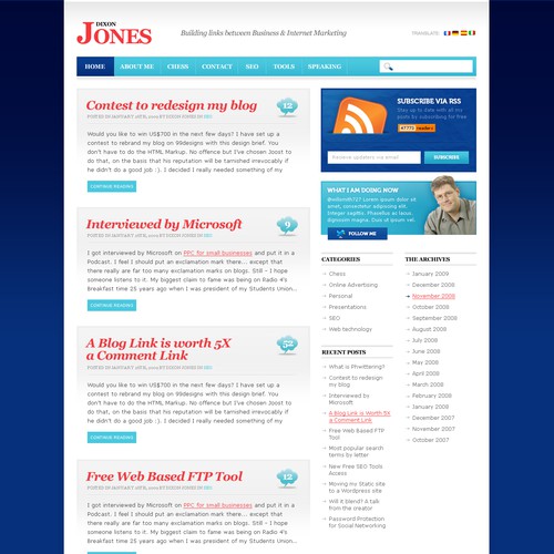 Dixon Jones personal blog rebrand Design by authenticstyle
