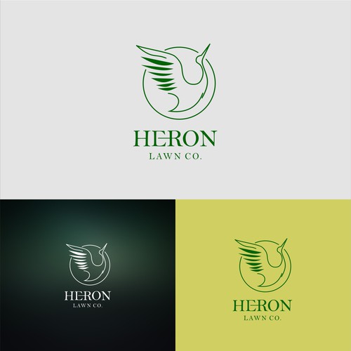 Modern Lawn Care Business with Heron Design by i-ali