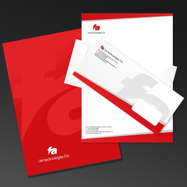 Design by dvk titled "Les technologies F.A. needs a new logo and business card"