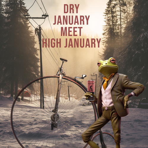 Create a 'Dry January meets High January' poster.  Have Fun, Be Creative, Open to all suggestions. Design by karundesigns