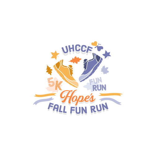 Fun logo for a Fall Themed 5K Run hosted by a charity Diseño de nuke.art