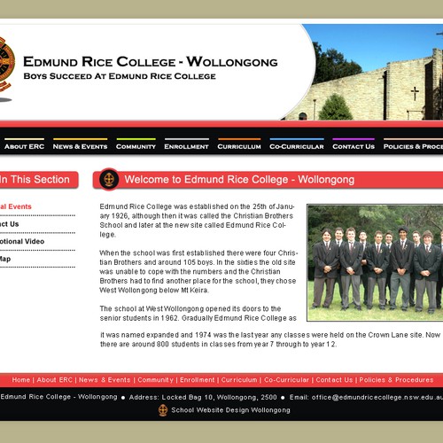 Private School website design front page only Web page design contest