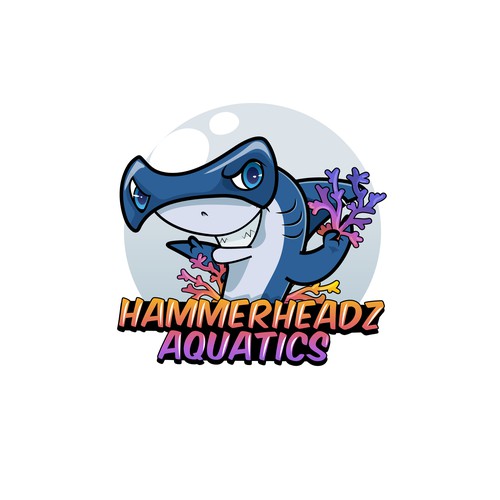 コンペ「Hammerhead Shark Logo for Custom Salt Water Aquariums and Ocean Coral Farm Company」のデザイン by basma salmanさん 