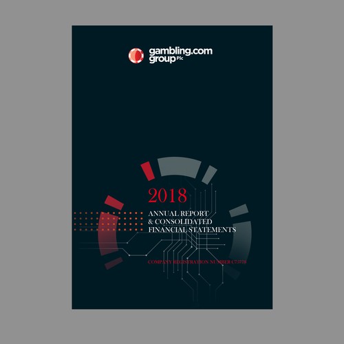 Annual Report Cover for Gambling.com Group Diseño de Marco Davelouis