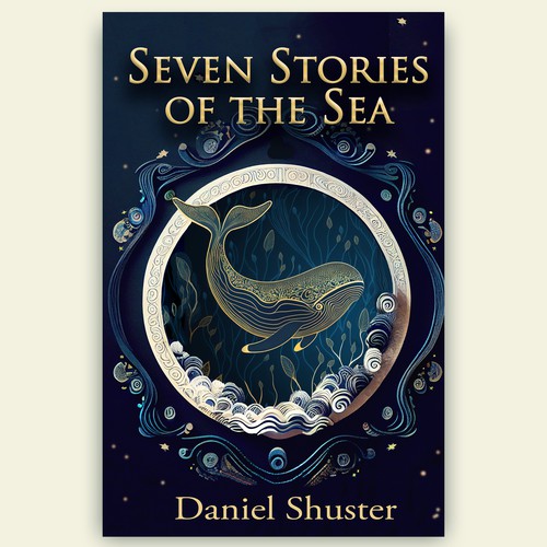 Design a whimsical storybook cover for a collection of fables about sea creatures Design by Kristin Designs