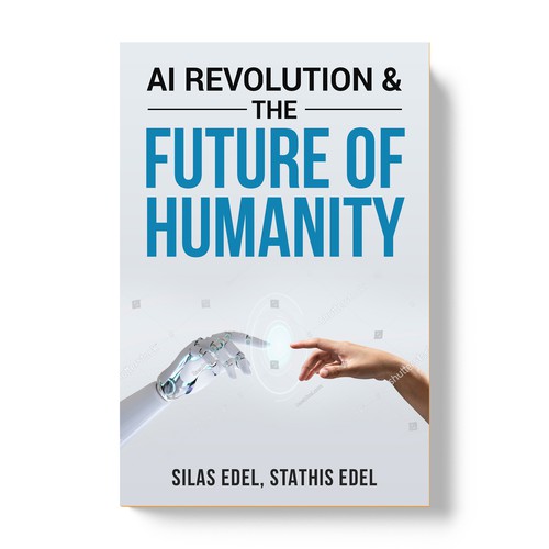 Futuristic AI Book Cover - AI vs Humans/Dark Design by TopHills