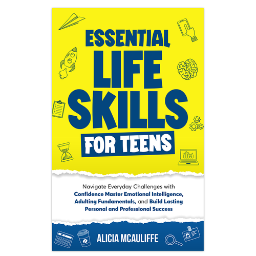Design an engaging and creative book cover for a book on Life Skills for Teens Design by Knorpics