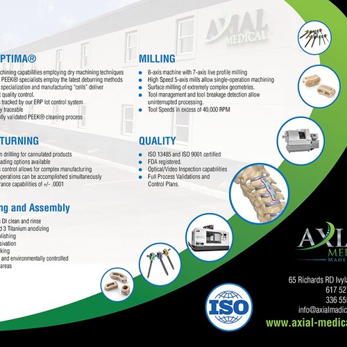 Diseño de 1-Page Medical Device Manufacturing Sell Sheet de Create4Design