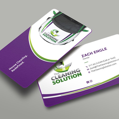 Attractive Business Card for Cleaning Company Design by kaylee CK