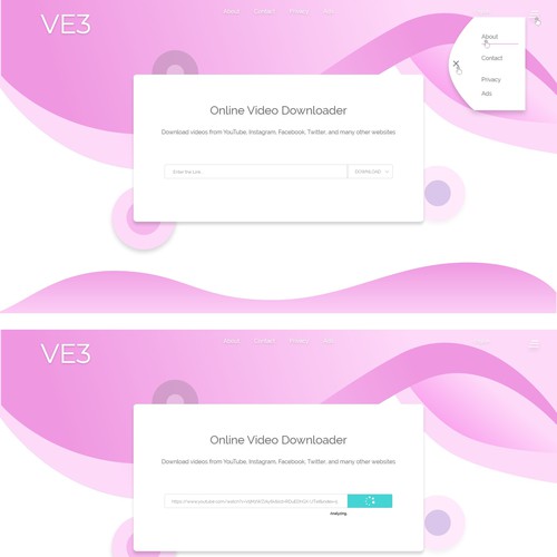 VE3 - Simple Video Downloader Website | Google Style Design by Marina Lavassa