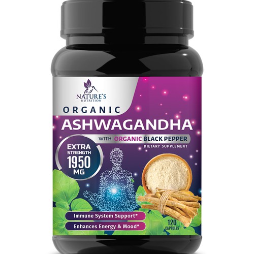 Natural Ashwagandha Capsules Design Needed for Nature's Nutrition Design réalisé par Wfemme