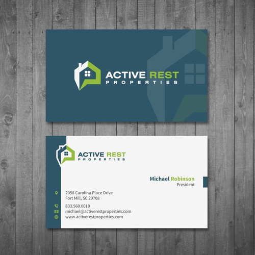 Modern Business Cards for Active Rest Properties Design by Tcmenk