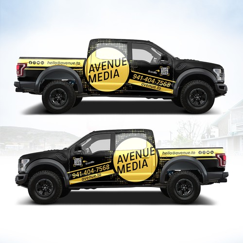 Need A Powerful / Aggressive Construction-Focused Wrap For Our Ford Raptor! Design by DuhaCreative