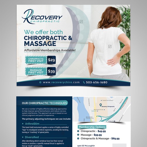 Chiropractic Post Card Mailer Design réalisé par FuturisticBug