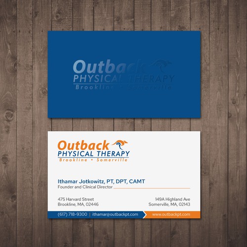 Business card for 2 clinic physical therapy office Design by Tcmenk