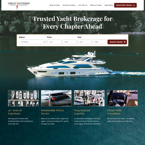 Photography Yacht Landing page
