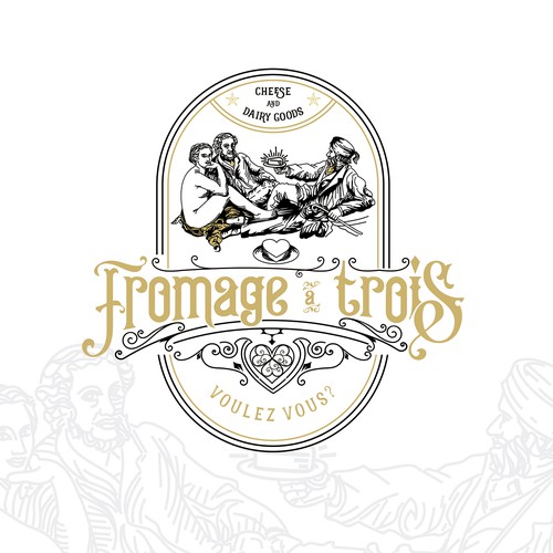 Vintage French-style logo with a scandalous twist! Design by F.canarin