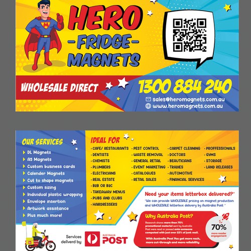 Design di Hero Fridge Magnets Call to action Super DL flyer 240mm x 130mm di Krishna Arts