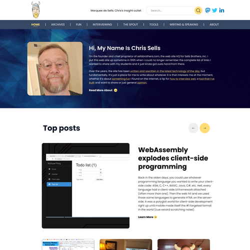 modern redesign for fun technical blog site Design by Technology Wisdom