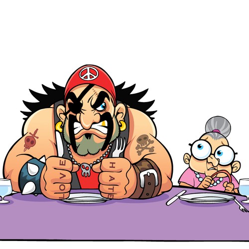 humorous cartoon-style graphic Design by shah76