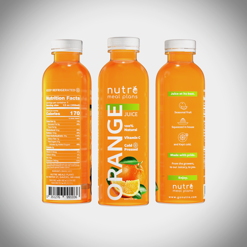 Easy Orange Juice Bottle.. Full Wrap! Design by Dodda Leite