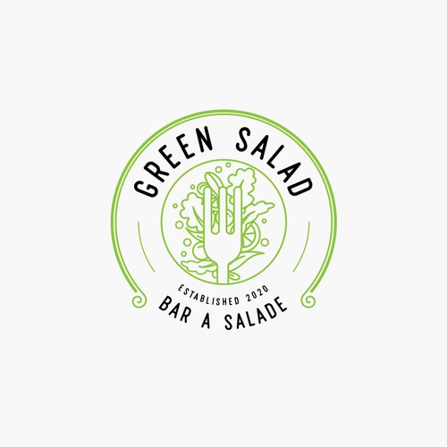 GREEN SALAD need his logo Design by Khowla_Art